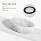 White Marble Dog Bowls, Non-Slip Dog Food Water Bowl Small, Heavy Duty Pet Bowl for Cats and Medium Dogs, Weighted African Natural Marble, Holds 4 Cups(5lbs)