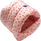 WOWOWMEOW Small Animals Warm Hanging Cage Cave Bed for Hamsters, Guinea-Pigs, Rats, Rabbit and Chinchillas (L, Star-Pink)