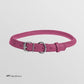 CollarDirect Rolled Leather Dog Collar, Soft Padded Round Puppy Collar, Handmade Genuine Leather Collar Dog Small Large Cat Collars 13 Colors (11-14 Inch, Pink Textured)
