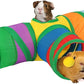 Rypet Guinea Pig Tunnel 3 Way Collapsible Small Pet Tunnels and Tubes with Interactive Ball for Baby Rabbit Ferret Hamster Chinchilla Hedgehog Hiding and Resting