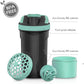 Artoid Mode 24-Ounce Protein Shaker Bottle, Dual Mixing Technology, BPA Free, Aqua Green/Black