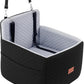 Dog Car Seat for Small & Medium Dogs Under 35lbs, Detachable & Washable Pet Car Seat, Interior Height 6 Inches Pet Travel Bed with Storage Pockets and 2 Dog Safety Belts (Black/Gray)