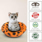 Woolygon Premium Felt Cat Cave Bed - Polka Dot Series - Wool Kitty Beds Handcrafted Kitten Caves Bed for Indoor Cats - Eco-Friendly Merino Wool, Foldable Cat Hideaway Cat Houses (Orange/Black Dots)