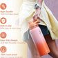 Coolflask Insulated Water Bottle with Straw, 40 oz Metal Water Flask with Straw & Spout Lids, Stainless Steel Double Wall Vacuum, Keep Cold 48h Hot 24h, Leak Proof & Non-BPA, Sunny Orange