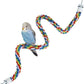 Bird Rope Perches for Parrots, Cockatiels, Parakeets, Budgie Cages Comfy Birds Colorful Rope Toy (31.5inch Metal nut)