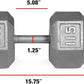 WF Athletic Supply Cast Iron Solid Hexagon Gray/Black Dumbbells, Strength Training Free Weights Set of 2 for Women and Men, Hand Weights Sold by Pairs, Multi-Select Size Options Available