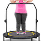 CLORIS 40in Folding Trampoline Mini Trampoline Rebounder Trampoline for Adults Fitness Trampoline with Adjustable Foam Handle, with safty Padded Cover Best Gift for Kids/Adult