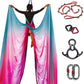 DASKING Aerial Silks Starter Kit - Durable 11Yards of Aerial Yoga Hammock with Hardware, Aerial Swing for Acrobatic Flying Yoga & All Levels (Aerial Rigging Point Up to 14ft)