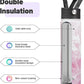Insulated Water Bottle 24oz Stainless Steel Sport Bottles with 3 Lids,Marble Blossom