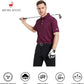 Mens Golf Shirt Moisture Wicking Dry Fit Performance Sport Short Sleeve Striped Golf Polo Shirts for Men