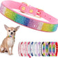 Rhinestone Dog Collar for Small Dogs, Bling Diamond Fancy Crystal Glitter Pretty Jewel Pet Puppy Collars for XXS XS Small Medium Large Breed Girl Dogs Female Cats Kitten, Colorful Pink L