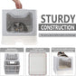 Foldable Cat Litter Box with Lid, Enclosed Potty, Large Top Entry Anti-Splashing Toilet, Easy to Clean Including Litter Scoop and 2-in-1 Cleaning Brush (Grey)