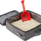 Cat Travel Litter Box, Portable Collapsible Litter Box with Lid, Small Pet Litter Box Leak Proof Litter Carrier for Cat (Square)