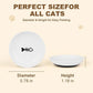 Ceramic Cat Food Bowls - 2 Pack Shallow Plates for Wet Food, Whisker-Friendly Feeding Dish with Non-Slip Silicone Base, Microwave & Dishwasher Safe for Indoor Cats & Kittens