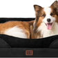 EHEYCIGA Memory Foam Dog Bed for Large Sized, Orthopedic Dog Sofa with Sides and Waterproof Liner, Washable Bolster Pet Couch with Removable Cover, 41x27x7.5 Inch, Black
