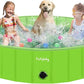 Furrybaby Dog Pool, Foldable Dog Pools for Large Dogs Portable Kiddie Pool Pet Doggie Wading Swimming (Green 63'') Indoor and Outdoor