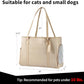 Stylish Dog Purse Carrier, Leather Pet Carrier Bag for Small Dogs Cats Puppy, Airline Approved Soft-Sided Carrier Ivory