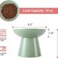 Extra Wide Elevated Ceramic Cat Food Bowl - 6.2" Shallow Dish for Whisker Fatigue Relief, 5" Height for Easy Feeding, Lead & Cadmium Free, Durable Raised Cat Food Bowls, Sage Green