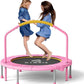 CLORIS 38in/48in Folding Trampoline - Max Load 220lbs / 450lbs Mini Trampoline Rebounder Trampoline for Adults with Adjustable Foam Handle, with safty Padded Cover Best Gift for Kids/Adult