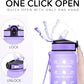 Hyeta 32 oz Water Bottles with Times to Drink and Straw, Motivational Water Bottle with Time Marker, Leakproof, Drinking Sports Water Bottle for Fitness, Gym and Outdoor