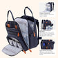 BabbleRoo Diaper Bag Backpack - Baby Essentials Travel Tote - Multi Function Waterproof Diaper Bag, Travel Essentials Baby Bag with Changing Pad, Stroller Straps & Pacifier Case - Unisex, Navy Blue