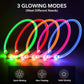 BSEEN Light Up Dog Collar, Rechargeable LED Dog Collar Waterproof Glowing Pet Collar TPU Cuttable Lighted Puppy Collar Safety Dog Lights for Night Walking (Pink 70cm)