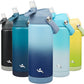 Insulated Water Bottle with Straw Lid,18 oz Stainless Steel Vacuum Metal Bottle with Silicone Handle,Sky