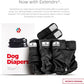 Pet Parents® Washable Dog Diapers (3pack) + Extendrs® of Durable Doggie Diapers, Premium Dog Diapers Female & Male (Large, Black)
