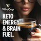 VitaCup Genius Instant Coffee Packets, Increase Energy & Focus, Keto Coffee, Serve Hot or Cold Brew, MCT Oil, Turmeric, B Vitamins, D3, Bold & Smooth,100% Arabica Coffee in Single Serve Sticks, 48 Ct