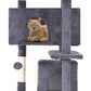 54.7 inches Cat Tower for Indoor Cats Multi-Level Cat Condos for Cat Tree Cat Climbing Tower with Scratching Posts, Hanging Toys,Ashy