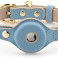 Cupertino Dog Collars, Harnesses & Leashes Made from Vegan Leather with Dog Tracker Device Holder Adjustable Dog Collar (Extra Small, Blue)