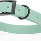 Dogline Biothane Waterproof Dog Collar Strong Coated Nylon Webbing with Black Hardware Odor- Proof for Easy Care Easy to Clean High Performance Fits Small Medium or Large Dogs, Sage Green
