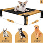 ONETIGRIS Elevated Dog Cot, Raised Bed for Medium Large Dogs Indoor Outdoor Cooling Elevated Dog Beds with Breathable Teslin Mesh and No-Slip Feet (Brown, Small)