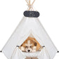 Pet Teepee Tent for Dogs & Cats Dog Bed with Thick Cushion Puppies Play House Removable and Washable
