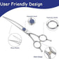 7'' Dog Grooming Scissors CNC 440C Blades Sharp and Durable Polished Curved Dog Shears with Blue Diamond Adustable Screws Easy to Use for Groomer and Home User