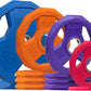 SPART Color Coded Weight Plate 2-Inch Rubber Coated Olympic Grip Plate for Barbell, Solid Cast Iron Weight Plates for Strength Training, Weightlifting, Crossfit, Home Gym, 2.5LB/5LB/10LB/25LB/35LB/45LB, Pair