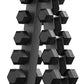 PAPABABE Hex Dumbbell Sets with Rack, 60-550lb Rubber Coated Dumbbell Weight Set and Storage Rack, Multiple Options Hand Weights for Strength Training