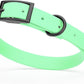 Dogline Biothane Waterproof Dog Collar Strong Coated Nylon Webbing with Black Hardware Odor- Proof for Easy Care Easy to Clean High Performance Fits Small Medium or Large Dogs, Sea Foam Green