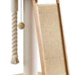 SHENGOCASE Modern Natural Wood Cute Multifunctional Cat Tree Tower Small, Large Sisal Scratching Post, Tilted Angled Ramp Scratcher, Climbing Rope Toy and Cuddle Bed