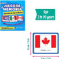 Menique Flags of The Americas Memory Matching Game – Spanish Edition – 70 Cards (35 Pairs) with Flags, Countries & Capitals – Educational Matching Game in Spanish for Kids and Adults