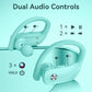 bmani Ear Buds Wireless Earbuds Bluetooth Headphones with 80H Playtime LED Display Case, Over-Ear Hook with Mic, Stereo Sound, Easy Button Controls, Sports Earphones for Running Workout Gym Mint Green