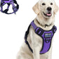 BUMBIN Tactical Dog Harness for Large Dogs No Pull, Famous TIK Tok No Pull Puppy Harness, Fit Smart Reflective Pet Walking Harness for Training, Adjustable Dog Vest Harness with Handle Purple XL