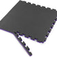Xspec 1" Extra Thick 48 sq ft Reversible EVA Gym Foam Floor Mat Tiles (24" x 24"), Steel Pattern, 12 pcs, Black/Purple
