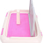 Puppy Dog Potty Tray, Puppy Training Toilet Tray Pet Training Pad Holder, Cat Potty Fence Dog Scheduled Urination Potty Tray, Dog Litter Box for Small and Medium Dogs, Bunny, Cats (Pink)