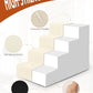 Dog Stairs for Small Dogs,17.5" H,4-Step Dog Steps for High Bed Couch and Sofa,Pet Stairs for Dogs and Cats Climbing with Non-Slip Bottom and Washable Cover,Beige