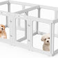 Clear Acrylic Dog Playpen with Door, for Puppy Cat Rabbit Transparent Pet Pen, Dog Playpen Indoor, Dog Fence, Easy Assemble & Cleaning Dog Pen for Small & Medium Dogs (23.6“ Height, 14PCS)