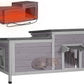 GUTINNEEN Outdoor Cat House Weatherproof Feral Kitty Shelter for Winter Cat Condo with Large Opening Roof (1-Story(AIR93-Heated))
