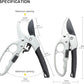 Ultra Sharp Germany Steel Pruning Shears - Cuts 3X Easier, Weak Hand Arthritis Snips, Rust-Resistant, Effortlessly 1-Inch Cut Capacity Garden Scissors, Ergonomic Handle (Black)