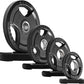 RitFit Olympic Rubber Grip Plates for Barbell, 2-Inch Weight Plates for Weightlifting and Strength Training in Home & Gym, Single, Pair and Sets(2.5/5/10/25/35/45 LB)