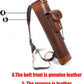 TOPARCHERY Traditional Shoulder Back Quiver Bow Leather Arrow Holder with Large Pouch Handmade Straps Belt Bag Brown